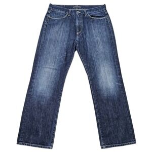 Lacoste Mens 36 Blue Straight Leg Denim Jeans Classic Fit Cotton Logo Preppy